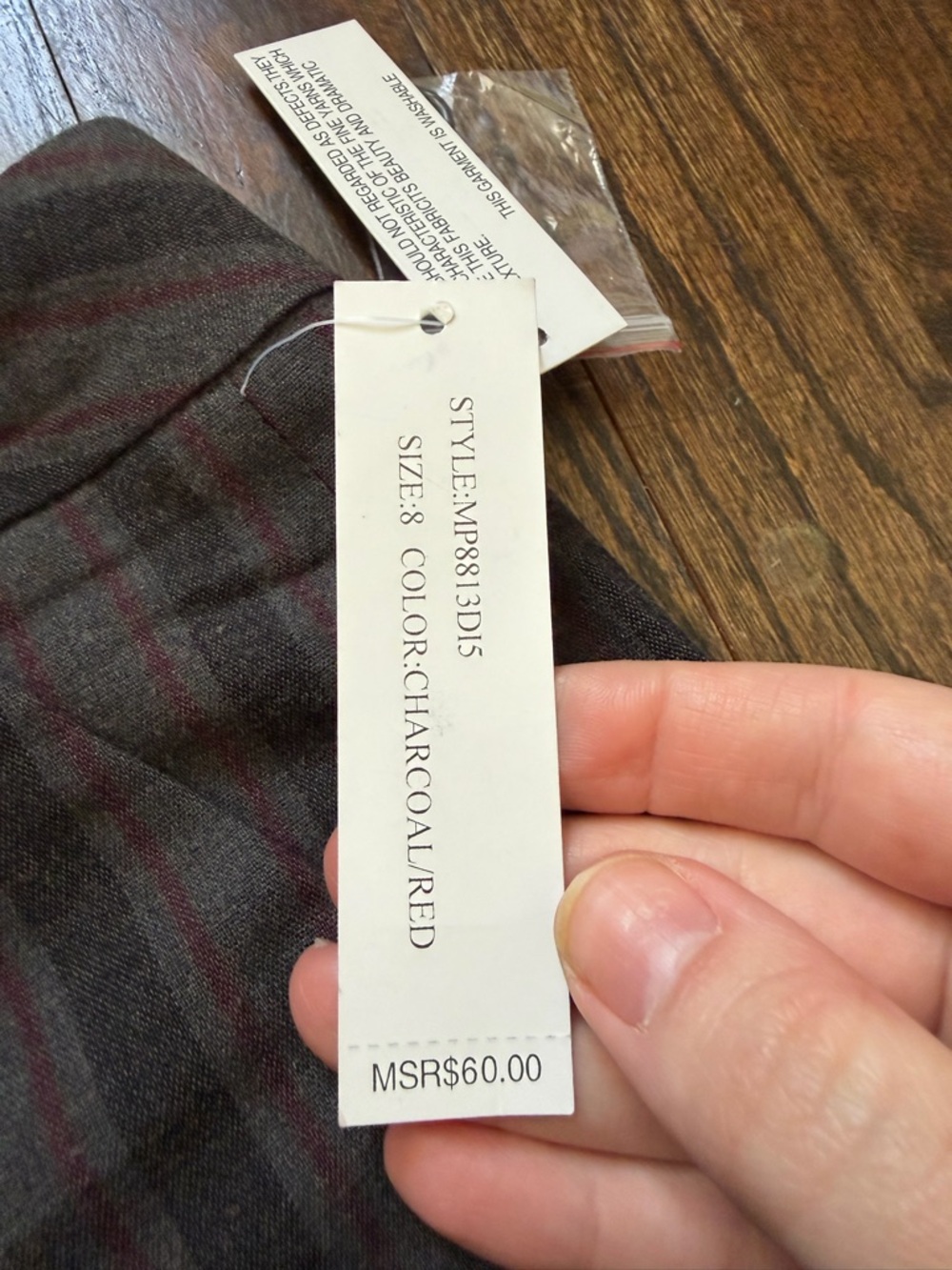Larry Levine Gray Pinstripe Wide-Leg Trousers - Picture 8 of 8